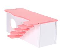COSMEVIVI Plastic Hamster Hideout with Ladder and Platform Two Level Guinea Pig Rest House for Small Pets DIY Decorative Pet Maze and Activity Playground for Hamsters and Chinchillas