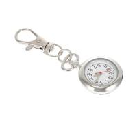 COSMEVIVI Pocket Watch Keychain Fob Watch Large Dial Metal Keyring Clip Nurses Students Exams Home Office Outdoor Use Silver Random Style