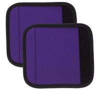COSMEVIVI Pull up Bar Grip Covers Black Purple 2 Pack for Dumbbell Handles | Concave Anti Skid Surface, Neoprene Polyester Build, Hook and Loop Fastener, for Training and Strength Work
