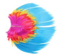 COSMEVIVI Punk Rock Wig for Parties Lightweight Reusable Cosplay Hair Prop Convenient Fit for Masquerade and Special Occasions Unique Color Combinations for Holiday Celebrations Random Color