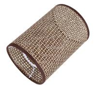 COSMEVIVI Rattan Lamp Shade with Soft Gentle Light for Table Lamp E14 E27 Base Replacement Cover Brown Woven Material for Living Space Or Room Decoration