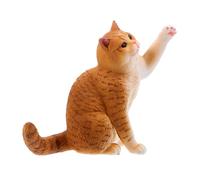 COSMEVIVI Realistic British Shorthair Cat Model Cat Plush Statue Small Ornament Desk Decor Artificial Figure Garden Statue Kitten Craft Decoration Surprise