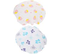 COSMEVIVI Shower Caps Waterproof Peva Double-layer Thickened 2pcs with Elastic Band Bath Caps Foldable and Reusable for Women for Spa and Bathing