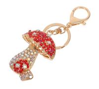COSMEVIVI Sparkling Mushroom Keychain Charm Cute Rhinestone Pendant for Handbags Purses and Backpacks Adorable Accessory for Keys Unique Toadstool Design for Women and Men