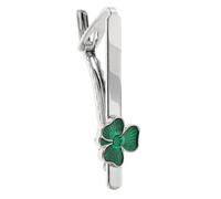 COSMEVIVI St. Patrick's Day Accessories Men's Tie Clip Shamrock Fashionable Metal Decorative Necktie Clip for Formal Wear