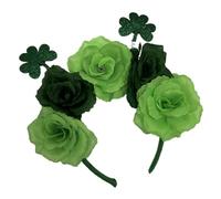 COSMEVIVI St Patrick's Day Rose Headband Women Headband Shamrock Hair Accessory Festival Decor
