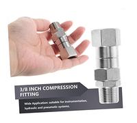 COSMEVIVI Stainless Steel Compression Tube Connector Adapter Twist Refrigerator Water Line Coupler Inner to Outer Reducer Fitting Compression Tube Coupler for Hose and Pipe Connections