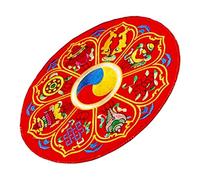COSMEVIVI Tibetan Bowl Holder Pad Meditation Cushion Embroidered Buddhist Sound Bowl Pillow Sturdy Cotton Fabric round Shape for Yoga and Mindfulness Practice