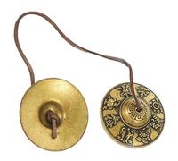 COSMEVIVI Tibetan Pure Copper Cymbals Bell Small Handcrafted Percussion Instrument for Meditation Yoga and Relaxation Authentic Tibetan Sound
