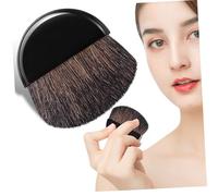 COSMEVIVI Travel Blush Brush for Women Portable Small round Face Makeup Brush Nylon Bristles Lightweight Plastic Handle for Outdoor Use and Parties