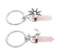 COSMEVIVI Unique Couples Keychains Set Sun Moon Crystal Keyring Wedding Engagement Birthday