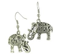 COSMEVIVI Vintage Elephant Drop Earrings for Women Retro Hollow Carved Dangle Jewelry Ethnic Style Accessory for Daily Wear Parties Beach Holiday Dating