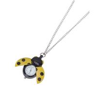 COSMEVIVI Vintage Yellow Seven-Spotted Beetle Pocket Watch for Kids, Retro Quartz Alloy Kids’ Pocket Watch, Creative Seven-Spotted, Suitable for Children’s Daily Wear