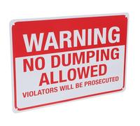 COSMEVIVI Warning Sign No Dumping Iron Caution Sign for Public Area and Plaques for outside
