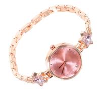 COSMEVIVI Women Star Shaped Rhinestone Waterproof Quartz Watch Delicate Wrist Decoration for Ladies Pink Alloy Wrist Watch Stylish Design