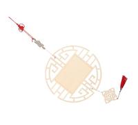 COSMEVIVI Wood Hanging Pendant DIY Ancient Style Wall Decor with Chinese Knot Tassel Unfinished Cutouts for Classroom and Home Decoration Creative Art Craft for Kindergarten and Corridor