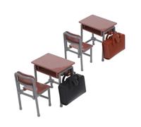COSMEVIVI Wooden Desks Chairs Backpacks Dollhouse Accessories for Creative Play Imaginative Storytelling