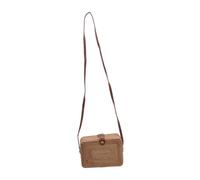 COSMEVIVI Woven Rattan Crossbody Bag Small Square Shoulder Purse for Women Handmade Mini Rattan Purse Multipurpose Lightweight Fashionable