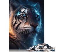 Cosmic Animal Tiger Jigsaws 500 Pieces Puzzles Adult Toys Puzzle Unique Difficult And Challenge Puzzle Game Toys Gift 500pcs (52x38cm)