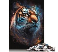 Cosmic Animal Tiger Puzzle Stress Reliever 100% Recycled Cardboard Jigsaw Puzzle for Adult Children Unique Gift 1000pcs (38x26cm)