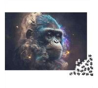 Cosmic Ape Portrait 1000 Piece S Sturdy Cardboard Classic Jigsaw Puzzle for Adults Kids Hard Impossible Game Decompression Wall Decor 38x26cm/1000pcs