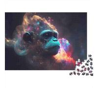 Cosmic Ape Vision 1000 Pieces Jigsaw Puzzles Engaging Family Games Cosmic Gorilla Head Jigsaw Puzzle Unique Puzzle Gift for Adults And Kids 38x26cm/1000pcs