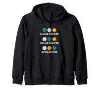 Cosmic Apocalypse Saying Lunar Eclipse Solar Eclipse Zip Hoodie