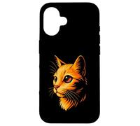 Cosmic Art, Vibrant Orange Cat with Galaxy Eye Case for iPhone 16