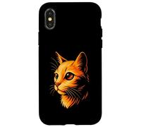 Cosmic Art, Vibrant Orange Cat with Galaxy Eye Case for iPhone X/XS