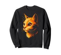 Cosmic Art, Vibrant Orange Cat with Galaxy Eye Sweatshirt