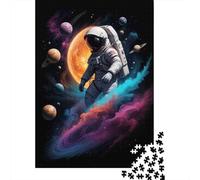 Cosmic Astronaut Adventure-1 1000-Piece Puzzle for Adults, 52x38cm/1000pcs; White Cardboard for Simple Sorting; for An Enjoyable Break at The Table