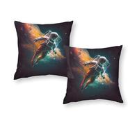 Cosmic Astronaut Adventure-5 2 Pillow Cases Machine Washable Kids Pillow Cases with Envelope Closure 16"x16"
