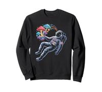 Cosmic astronaut discovering retro psychedelic toadstools Sweatshirt