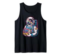 Cosmic Astronaut Exploring a Magical Starry Book Library Tank Top