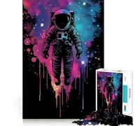 Cosmic Astronaut Line Art 1000 Pieces Jigsaws Adults Puzzles Strong Memory, Precise Joint, Joyful Challenge, Room Art (38x52cm)