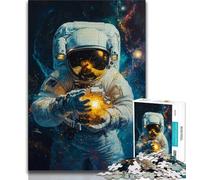 Cosmic Astronaut Oil Painting 1000 Piece Jigsaw Puzzles for Adults & Teens,Family Game Stress Reliever Difficult Challenge Artists Collection,Fine Art 50x75cm