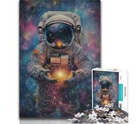 Cosmic Astronaut Oil Painting Jigsaw Puzzles for Teenagers 1000 Jigsaws,Challenging To Complete But Fun And Humorous Birthday Present,Gifts,Wall Art 50x75cm