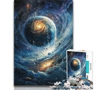 Cosmic Astronaut Oil Painting JigsawPuzzle 1000 Pieces for Teenagers,Educational Games Home Decoration Deal As Gifts for The Whole Family 50x75cm