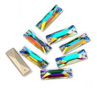 Cosmic Baguette AAAAA Sewn Rhinestones Flat Back Glitter Strass DIY Sewing Glass Stones Crystals AB 6x18mm 28Pcs