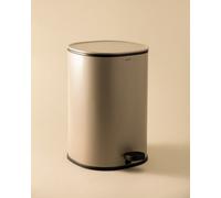 COSMIC Essentials Bathroom and Kitchen Bin with Pedal System, Circular Design and 5L Capacity. Small Trash Can with Lid for Restroom in Sand Color