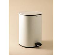COSMIC Essentials Bathroom and Kitchen Bin with Pedal System, Circular Design, and 5L Capacity. Small Trash Can with Lid for Restroom, Matte White Color