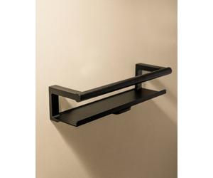 Cosmic Bathroom Shelf, Bathroom Organizer, With Glass Wiper, Matt Black , Architect S+ Collection