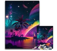 Cosmic Beach Adult Jigsaw Puzzles 1000 Pieces Wooden Jigsaw Puzzles for Adults Perfect DIY Art Decor Or Birthday Gift 50x75CM/19.68x29.52inch