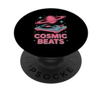 Cosmic Beats Space DJ Planet Vinyl Music PopSockets Adhesive PopGrip