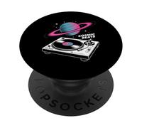 Cosmic Beats Space DJ Turntable Planet Music Vibes PopSockets Adhesive PopGrip