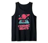 Cosmic Beats Space DJ Vinyl Planet Music Rave Tank Top