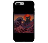 Cosmic Black Cat Over Red Moon And Storm Wave Case for iPhone 7 Plus/8 Plus