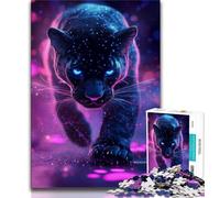 Cosmic Black Panther Jigsaw Puzzles for Teenagers 1000 Jigsaws,Staycation Kill Time Every Piece Is Unique - Challenging Family Fun Game 38x26cm