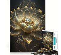 Cosmic Bloom Black Lotus for Adults 1000 Piece Jigsaw Puzzle Brain Power, Tight Edge, Fun Challenge, Night Game (38x52cm)