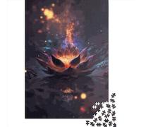 Cosmic Bloom Black Lotus Paper 1000 Pieces Jigsaw Puzzle for Adults Creative Rectangular Puzzle Brain Exercise Challenge Game 1000pcs (38x26cm)